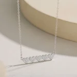 Heart to Heart Zircon Pendant Necklace Sterling Silver