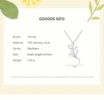 Fine Lizard Zircon Pendant Necklace Sterling Silver