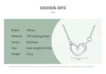 Heart White CZ Necklace Sterling Silver