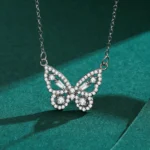 Cz Flying Butterfly Animal Necklace Sterling Silver