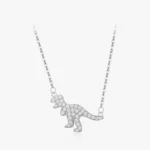 Cute Dinosaur Tyrannosaurus Rex Animal Necklace Sterling Silver