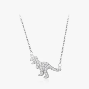Cute Dinosaur Tyrannosaurus Rex Animal Necklace Sterling Silver