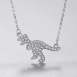 Cute Dinosaur Tyrannosaurus Rex Animal Necklace Sterling Silver