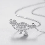 Cute Dinosaur Tyrannosaurus Rex Animal Necklace Sterling Silver