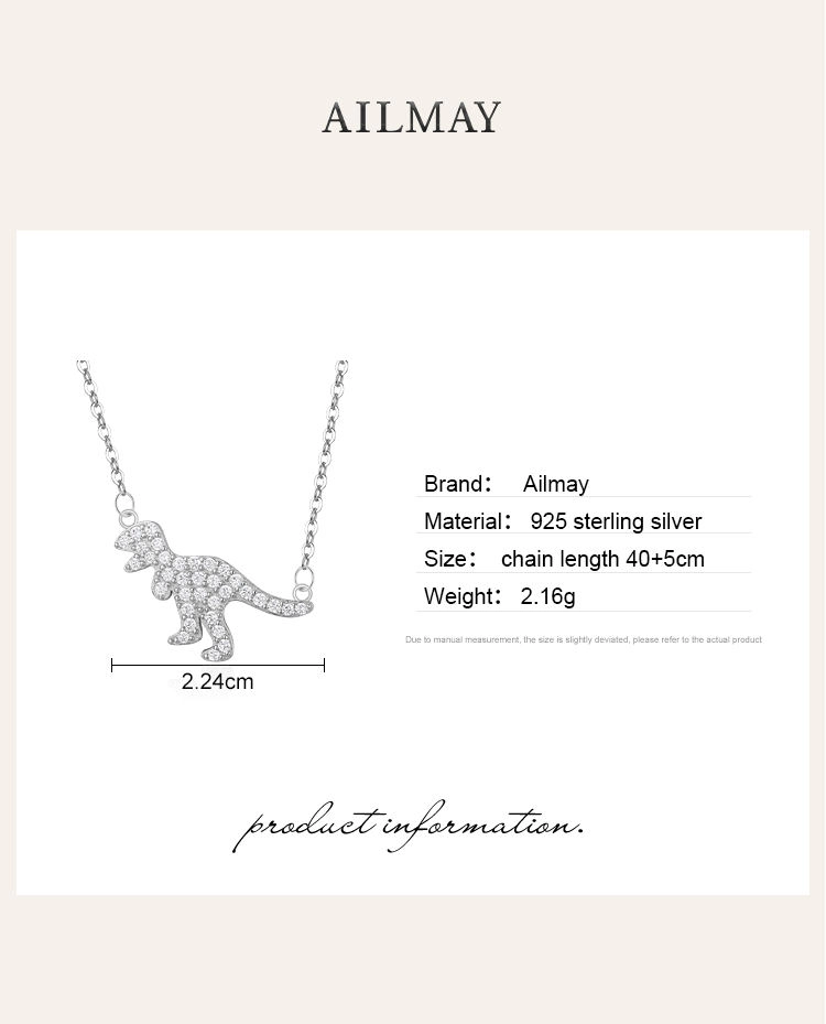 Cute Dinosaur Tyrannosaurus Rex Animal Necklace Sterling Silver