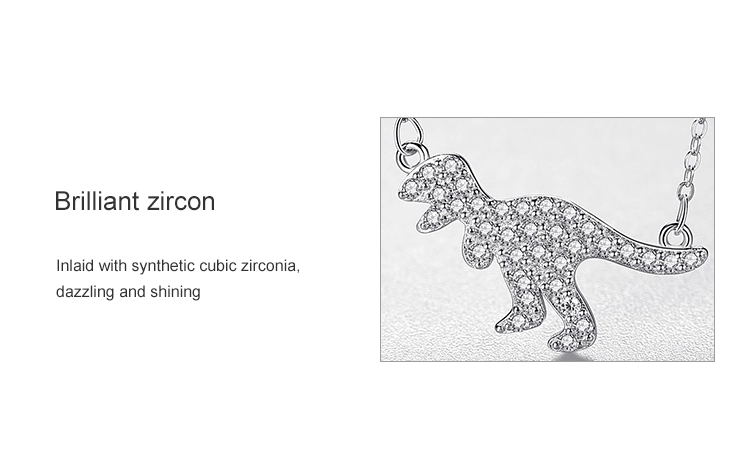 Cute Dinosaur Tyrannosaurus Rex Animal Necklace Sterling Silver
