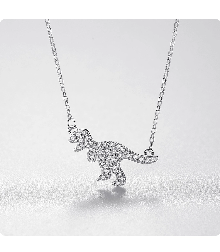 Cute Dinosaur Tyrannosaurus Rex Animal Necklace Sterling Silver