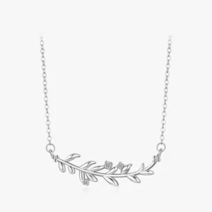 Branches and Leaves Tree Leaf Pendant Necklace Sterling Silver