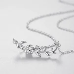 Branches and Leaves Tree Leaf Pendant Necklace Sterling Silver
