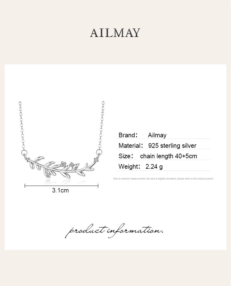 Branches and Leaves Tree Leaf Pendant Necklace Sterling Silver