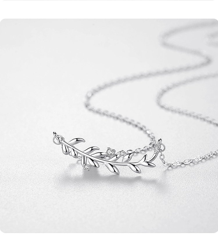 Branches and Leaves Tree Leaf Pendant Necklace Sterling Silver