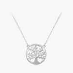 Tree of Life Zircon Pendant Necklaces Sterling Silver