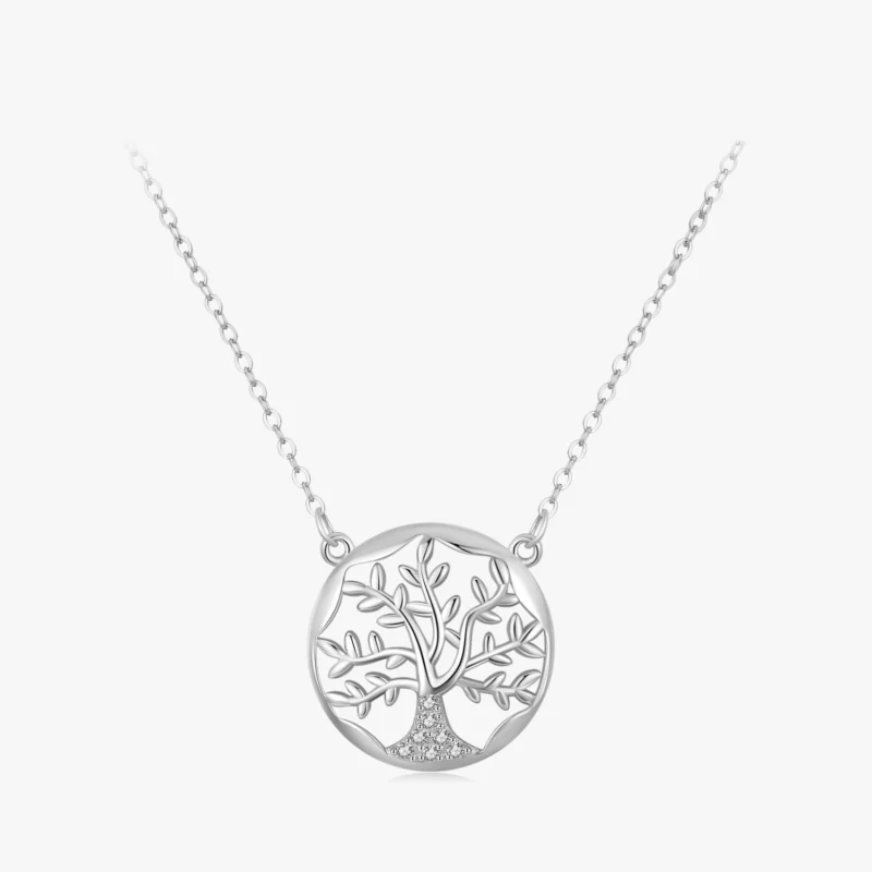 Tree of Life Zircon Pendant Necklaces Sterling Silver