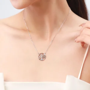 Tree of Life Zircon Pendant Necklaces Sterling Silver