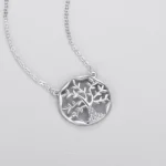 Tree of Life Zircon Pendant Necklaces Sterling Silver