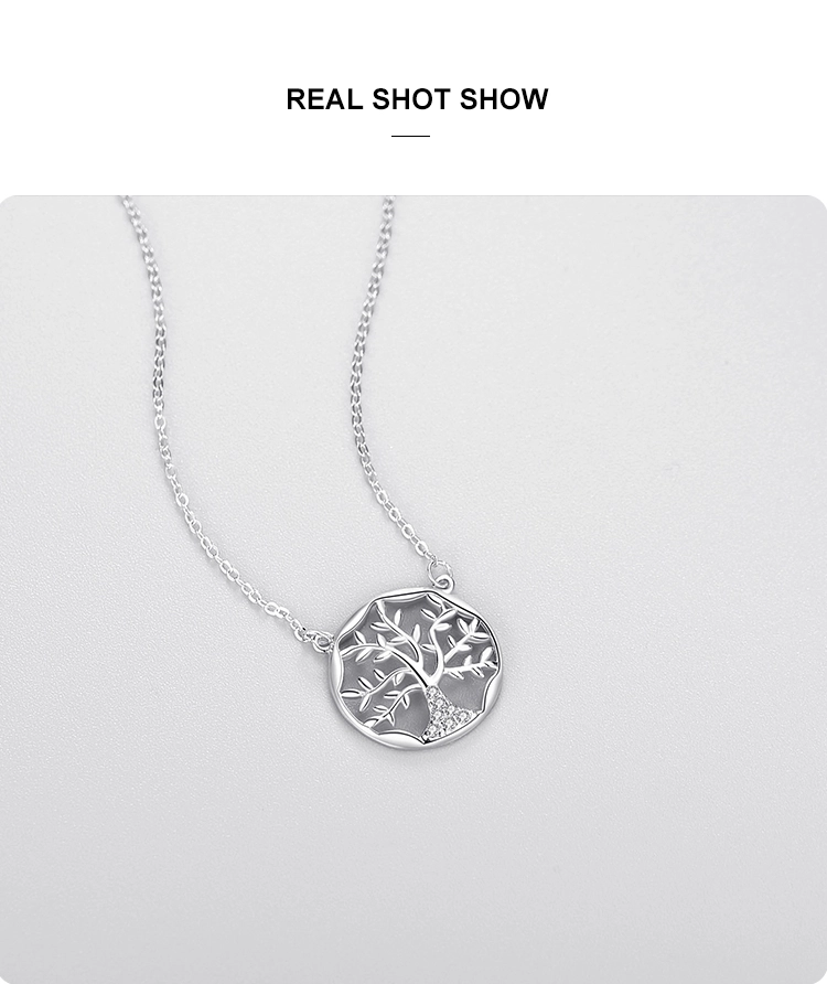 Tree of Life Zircon Pendant Necklaces Sterling Silver