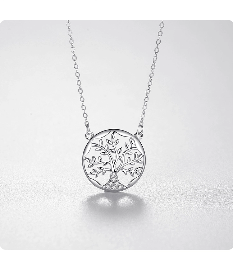 Tree of Life Zircon Pendant Necklaces Sterling Silver