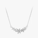 Daisy Smiling Flower Necklaces Zircon Sterling Silver