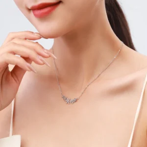 Daisy Smiling Flower Necklaces Zircon Sterling Silver