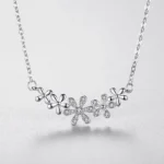 Daisy Smiling Flower Necklaces Zircon Sterling Silver