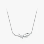 CZ Geometric Design Pendant Necklace Sterling Silver