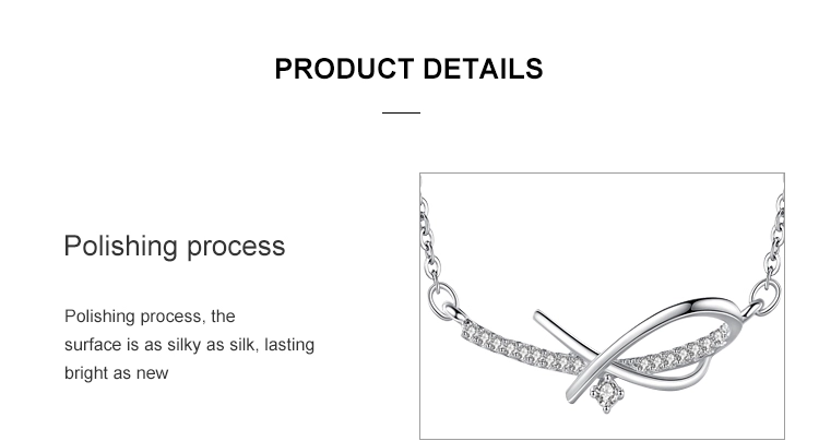 CZ Geometric Design Pendant Necklace Sterling Silver