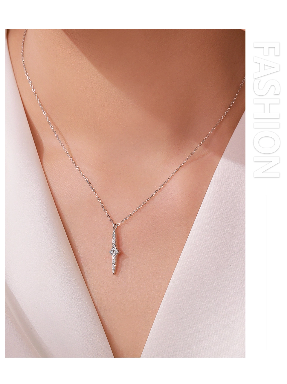 Star Pendant Necklace 925 Sterling Silver