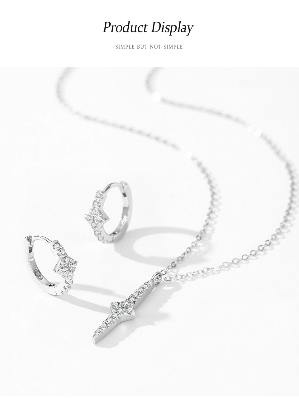 Star Pendant Necklace 925 Sterling Silver