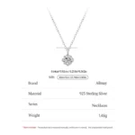 Zircon Flower Pendant Necklace Sterling Silver