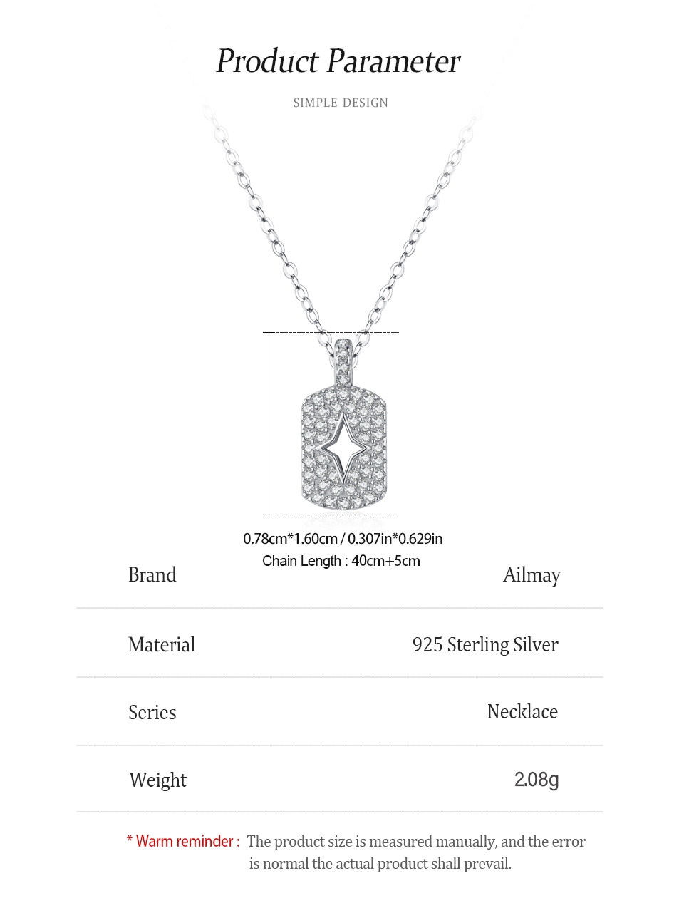 Zircon Flower Pendant Necklace Sterling Silver