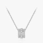 Round Brand Classic Silver Pendant Necklace Sterling Silver