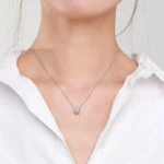 Round Brand Classic Silver Pendant Necklace Sterling Silver