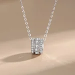Round Brand Classic Silver Pendant Necklace Sterling Silver