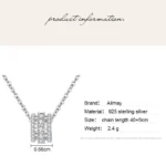Round Brand Classic Silver Pendant Necklace Sterling Silver
