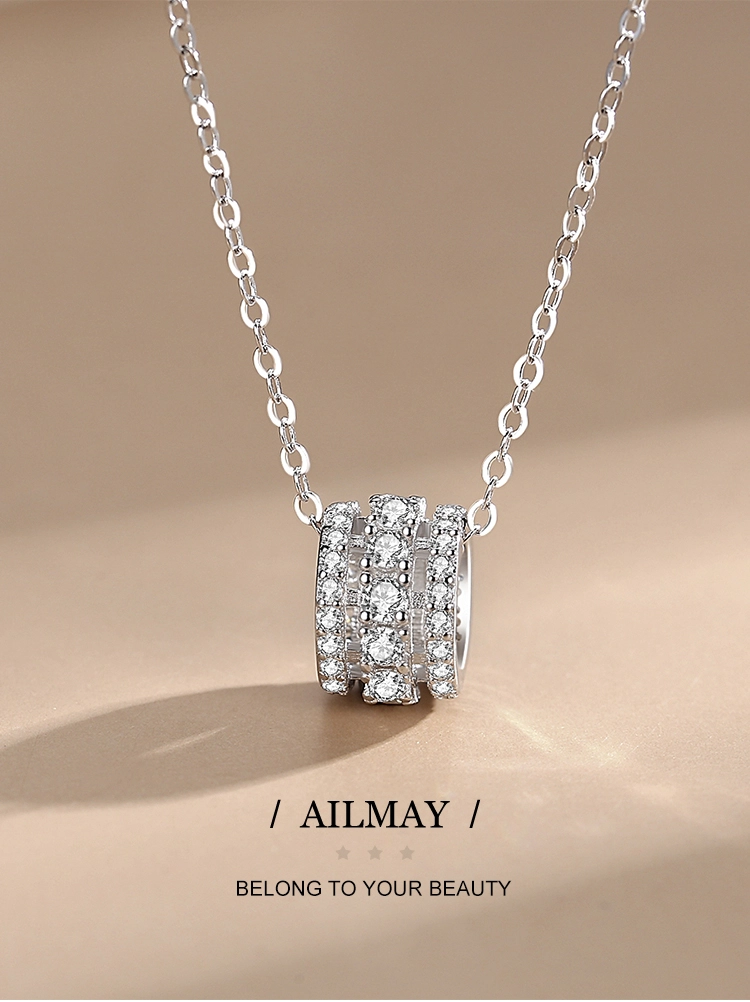 Round Brand Classic Silver Pendant Necklace Sterling Silver