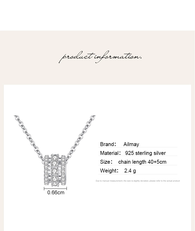 Round Brand Classic Silver Pendant Necklace Sterling Silver