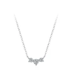 Three Zircon Pendant Necklace Sterling Silver