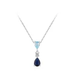 Blue Series Droplet Shaped Zircon Necklace Sterling Silver
