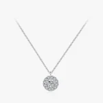 Round Cubic Zirconia Pendant Necklace Sterling Silver
