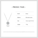 Round Cubic Zirconia Pendant Necklace Sterling Silver