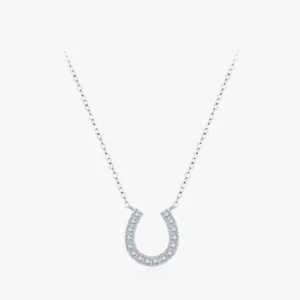 U-Shaped Dazzling AAAAA CZ Pendant Necklace Sterling Silver