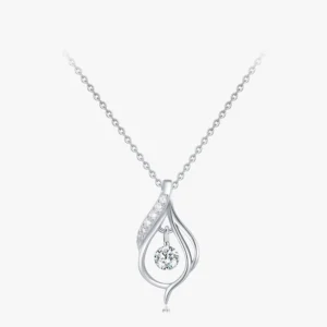 Water Drop Shape Pendant Necklace Sterling Silver