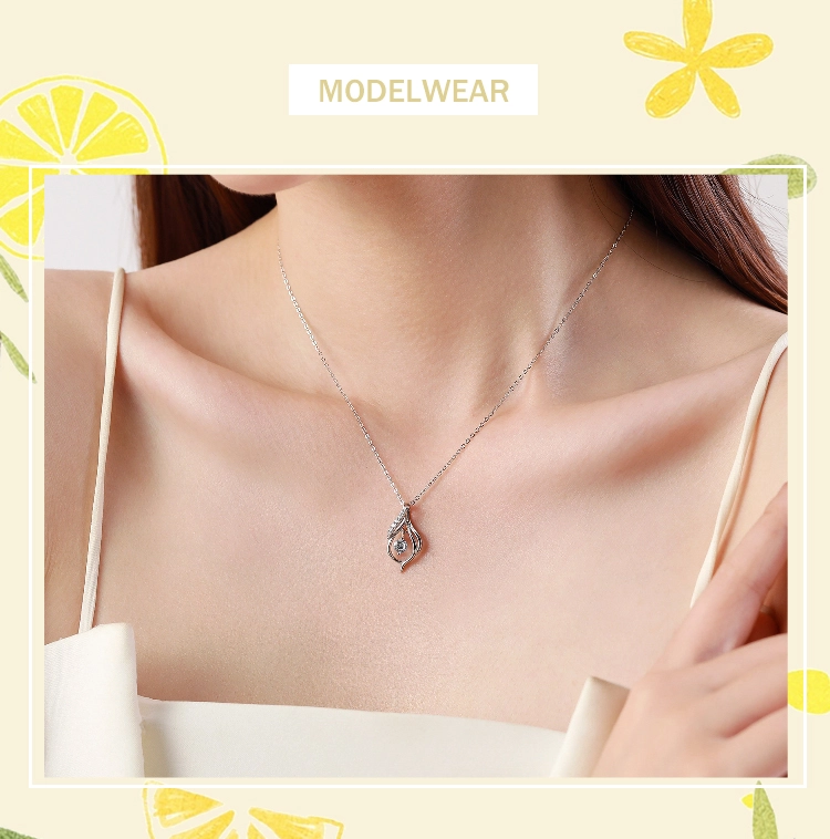 Water Drop Shape Pendant Necklace Sterling Silver