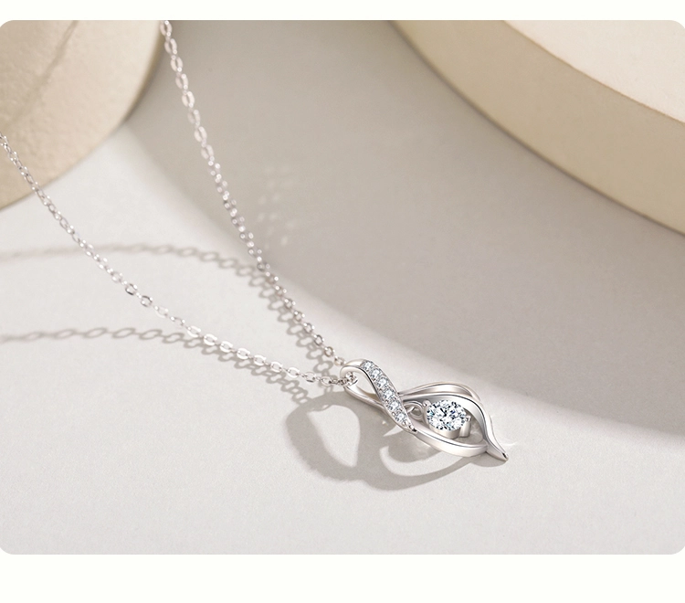 Water Drop Shape Pendant Necklace Sterling Silver