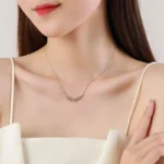 Cubic Zirconia Angel Wings Necklace Sterling Silver