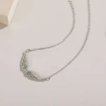 Cubic Zirconia Angel Wings Necklace Sterling Silver