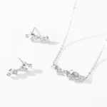 Stars Necklace Zircon Sterling Silver