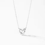Heart Pendant Necklace Zircon Sterling Silver