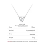 Heart Pendant Necklace Zircon Sterling Silver