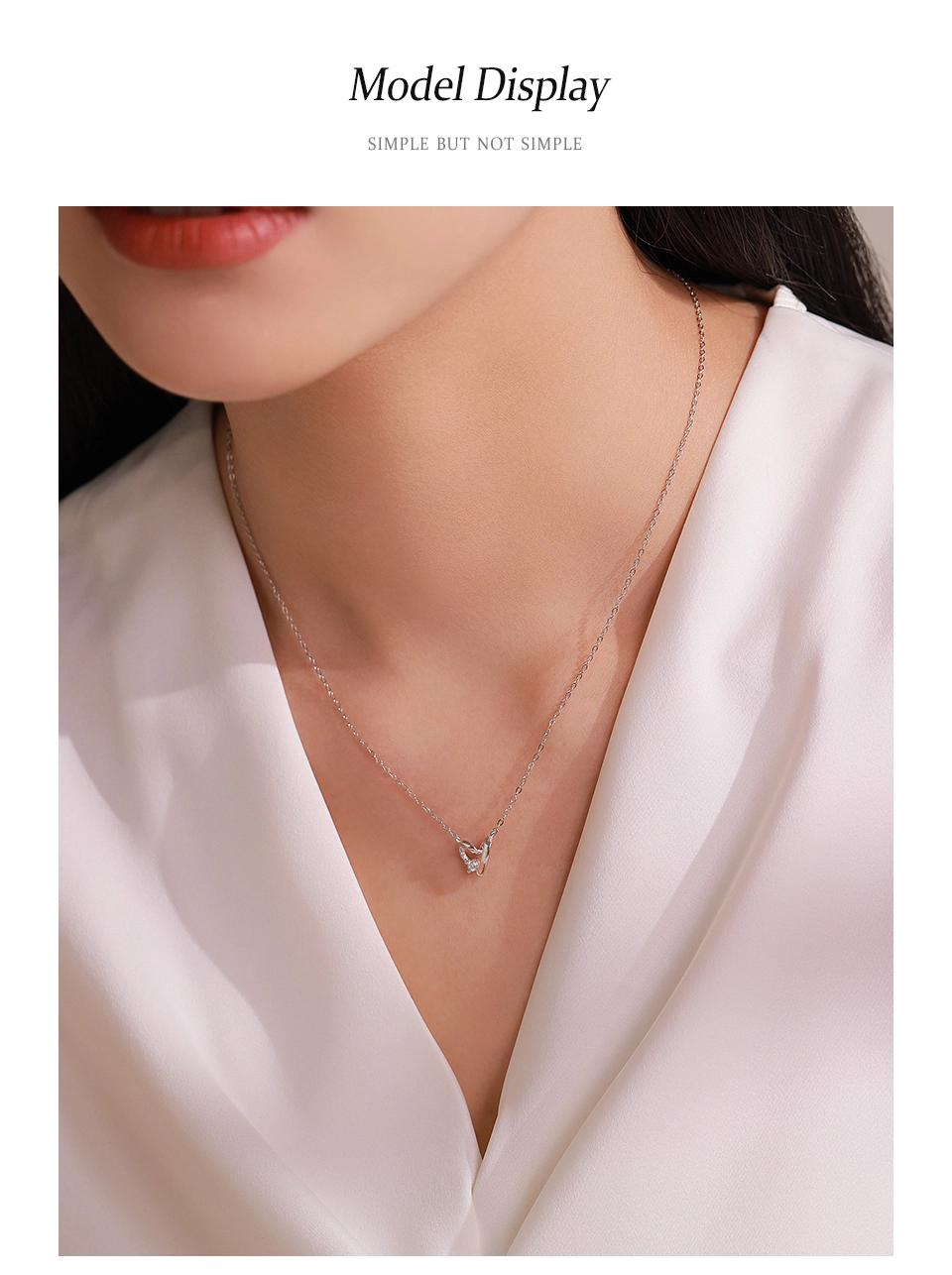 Heart Pendant Necklace Zircon Sterling Silver